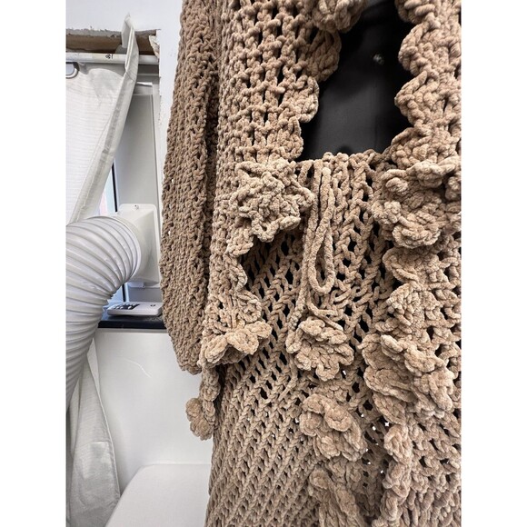 Crochet Vintage Beige Sweater, Skirt & Bag Set Henrietta Tanuska Beverly Hills s - Picture 16 of 16